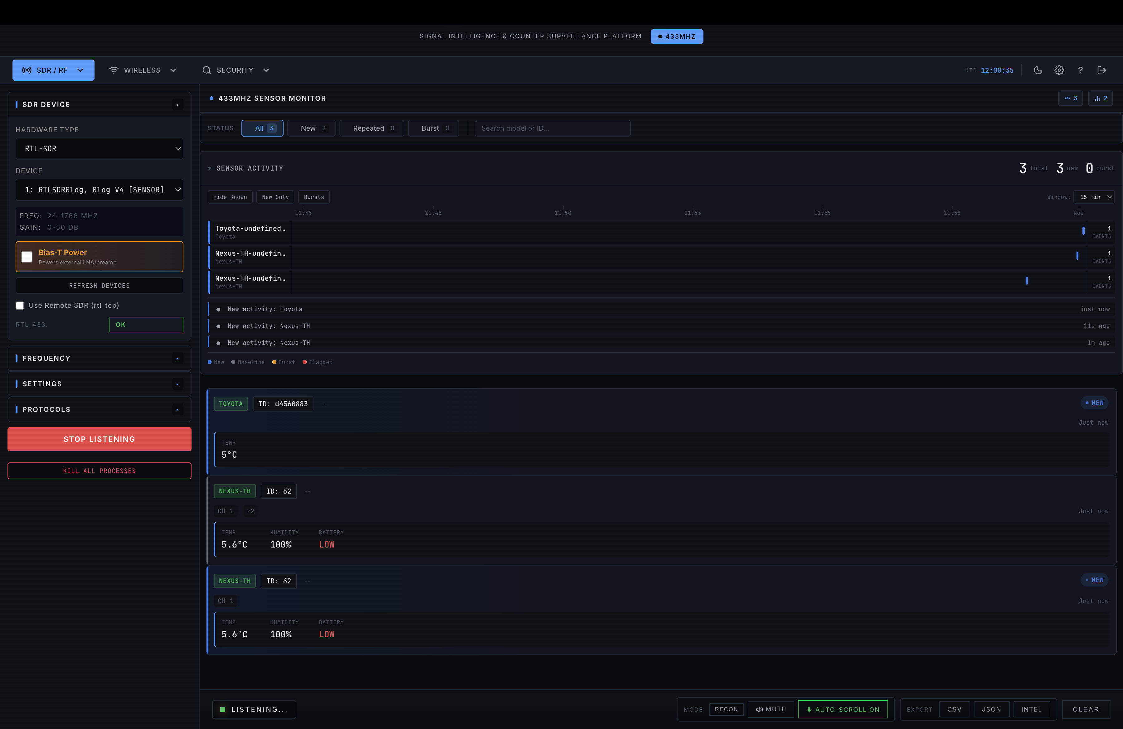 433MHz Sensor Monitor